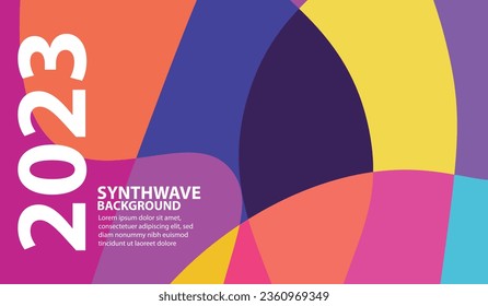 synthwave background, full color, aesthetic, abstract empty space for you, and illustrator wallpaper design