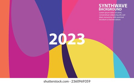 synthwave background, full color, aesthetic, abstract empty space for you, and illustrator wallpaper design