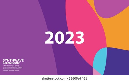 fondo de onda sintética, color completo, estética, espacio vacío abstracto para usted y diseño de fondo de escritorio ilustrador