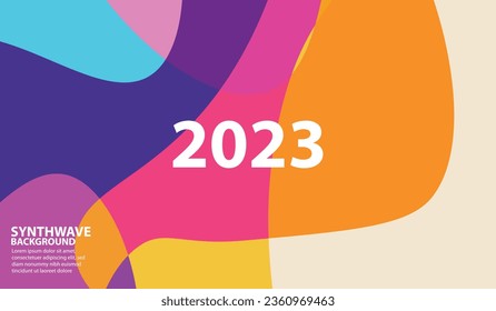 fondo de onda sintética, color completo, estética, espacio vacío abstracto para usted y diseño de fondo de escritorio ilustrador