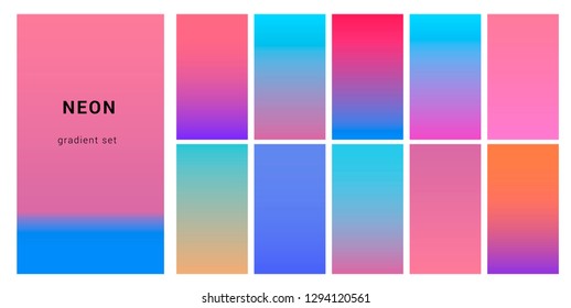 Synthwave Neon Palette Gradient Swatches Design Stock Vector (royalty 