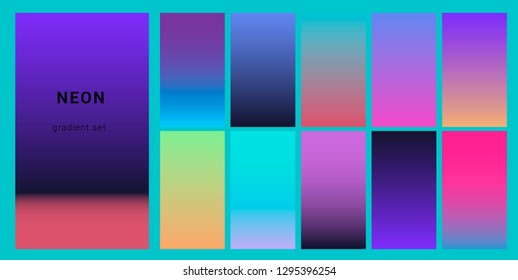 Synthwave Neon Palette Gradient Swatches Design Stock Vector (Royalty ...