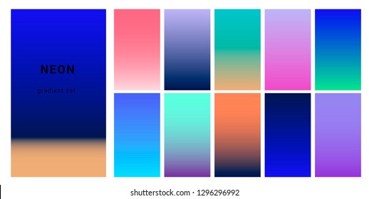 Synthwave Vaporwave Retrowave Neon Palette Gradient Stock Vector ...