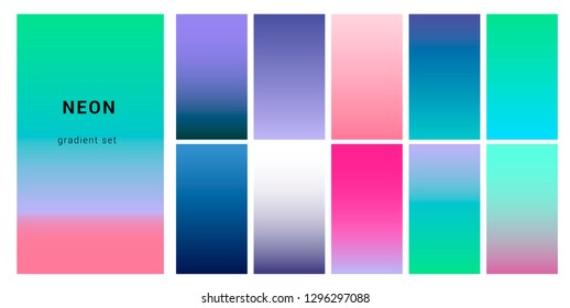 Synthwave Neon Palette Gradient Swatches Design Stock Vector (Royalty ...