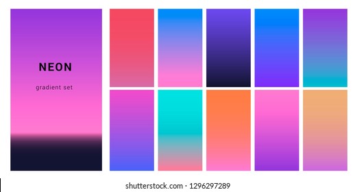 Synthwave Neon Palette Gradient Swatches Design Stock Vector (Royalty ...