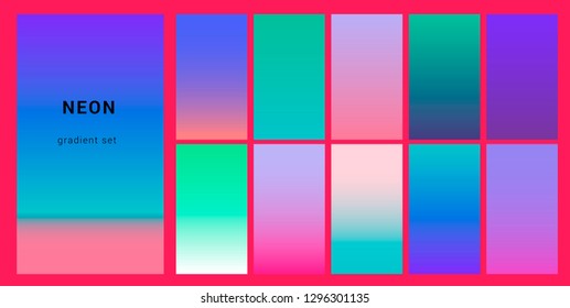 Synthwave Neon Palette Gradient Swatches Design Stock Vector (Royalty ...