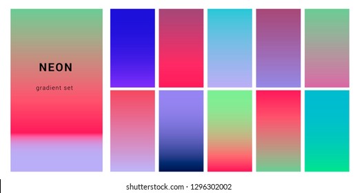 Synthwave Neon Palette Gradient Swatches Design Stock Vector (Royalty ...