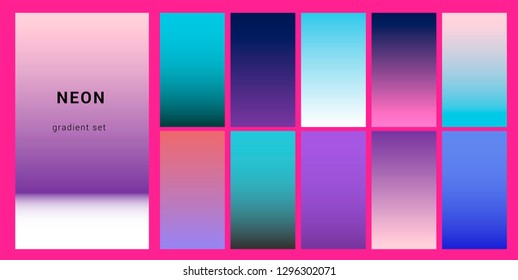 Synthwave Neon Palette Gradient Swatches Design Stock Vector (Royalty ...