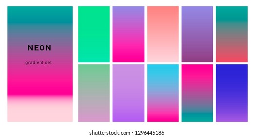 Synthwave Neon Palette Gradient Swatches Design Stock Vector (Royalty ...