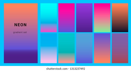 Synthwave Neon Palette Gradient Swatches Design Stock Vector (Royalty ...