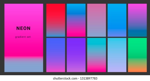 Synthwave Neon Palette Gradient Swatches Desing Stock Vector (Royalty ...