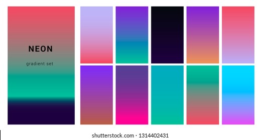 Synthwave Vaporwave Retrowave Neon Palette Gradient Stock Vector ...