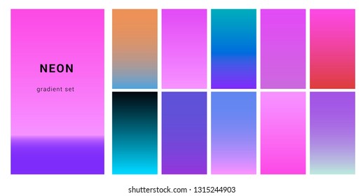 Synthwave Neon Palette Gradient Swatches Design Stock Vector (Royalty ...