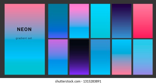 Synthwave Neon Palette Gradient Swatches Desing Stock Vector (Royalty ...