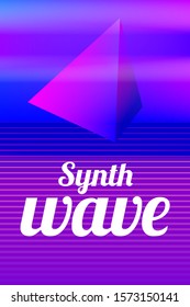 synthwave poster, set of retro cover in 80s style, neon blue electro music flyer, retrowave background