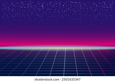 Synthwave retro banner vaporwave aesthetic background