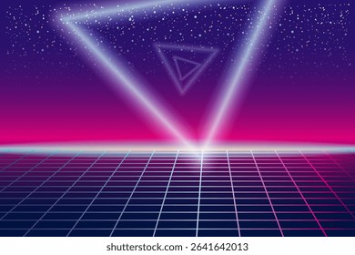 Synthwave retro banner vaporwave aesthetic background