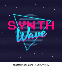 Synthwave Retro Futuristic Glow Logo Neon Stock Vector (Royalty Free ...