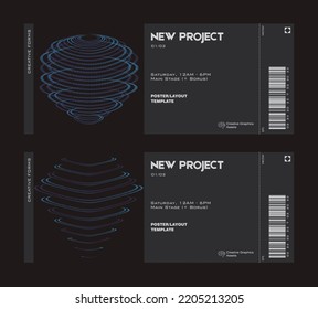 Synthwave style futuristic posters with binary code and 3d figures. Great for branding presentation, poster, cover, art, tickets, prints, etc.