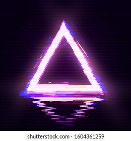 Synthwave Vaporwave Retrowave Aesthetic Glitch Triangle Stock Vector ...