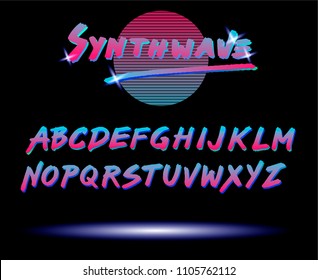 Synthwave/retrowave Style Font.