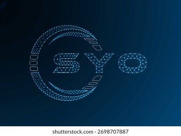 SYO low poly letter logo vector design. SYO lower poly logo design. Low poly logo.
