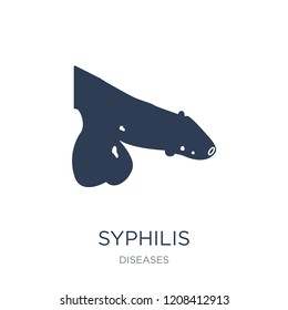 Syphilis icon. Trendy flat vector Syphilis icon on white background from Diseases collection, vector illustration can be use for web and mobile, eps10
