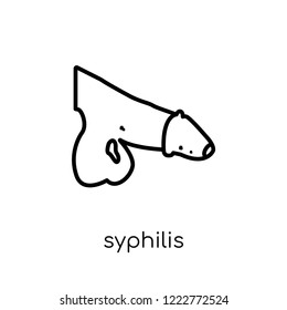 Syphilis icon. Trendy modern flat linear vector Syphilis icon on white background from thin line Diseases collection, editable outline stroke vector illustration