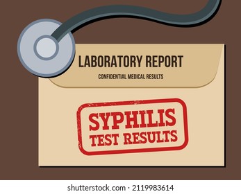 Syphilis STD Test Results. Medical Laboratory Health Screening Report - Vector Illustration.