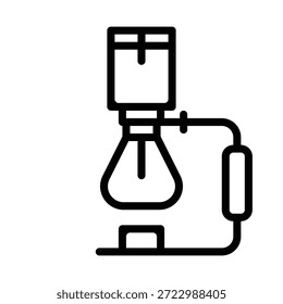 Línea de diseño de logotipo de icono de café de sifón simple 
