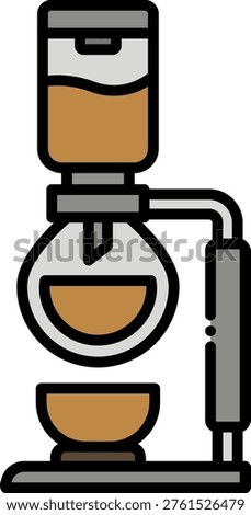 Syphon Coffee Maker Icon: Vintage Brewing Process
