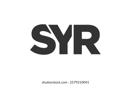 SYR logo design template with strong and modern bold text. Initial based vector logotype featuring simple and minimal typography. Trendy company identity ideal for businesses brand presence.