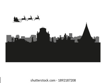 Syracuse city skyline in Italy. christmas background