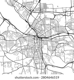Syracuse New York city map vector illustration. Black and white street map of Syracuse NY USA