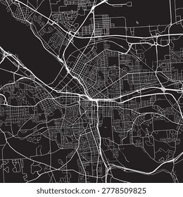 Syracuse New York Vector Map, Detailed City Street Map Black and White Minimalist Line Art