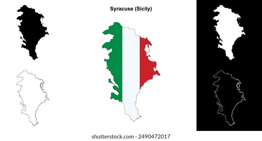 Conjunto de mapas esquemáticos de la provincia de Syracuse