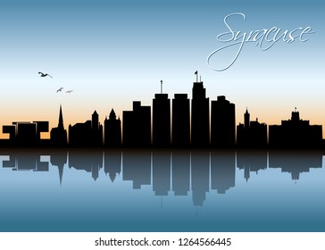 Syracuse skyline - New York, United States of America, USA - vector illustration