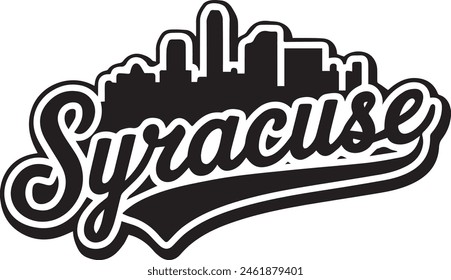 Syracuse Skyline Silhouette Vector Design