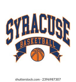 Syracuse typography design vector, usa state shirt design vector. Jersey design vector, T-shirt design for usa 