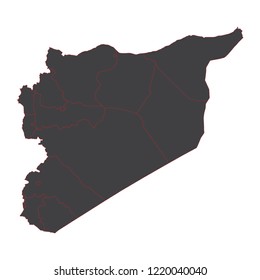 Syria black map on white background vector