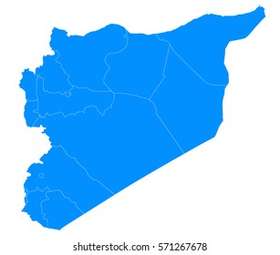 syria blue map