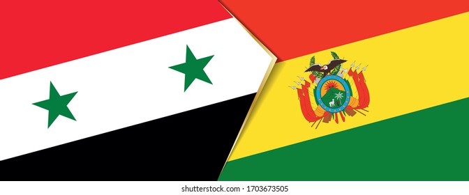 Syria and Bolivia flags, two vector flags symbol of relationship or confrontation.