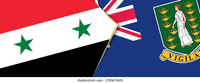 Syria and British Virgin Islands flags, two vector flags symbol of relationship or confrontation.