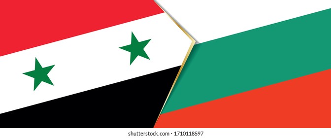 Syria and Bulgaria flags, two vector flags symbol of relationship or confrontation.