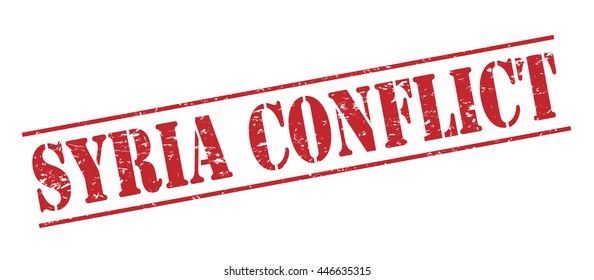 syria conflict vector stamp on white background
