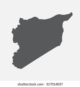Syria country border map.