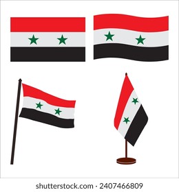 Syrien-Flagge Symbol Vektorgrafik einfaches Design