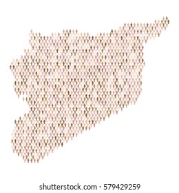 Syria country map made up of people icon