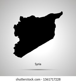 Syria country map, simple black silhouette