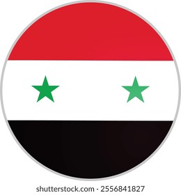 Syria Country Round Flag Vector